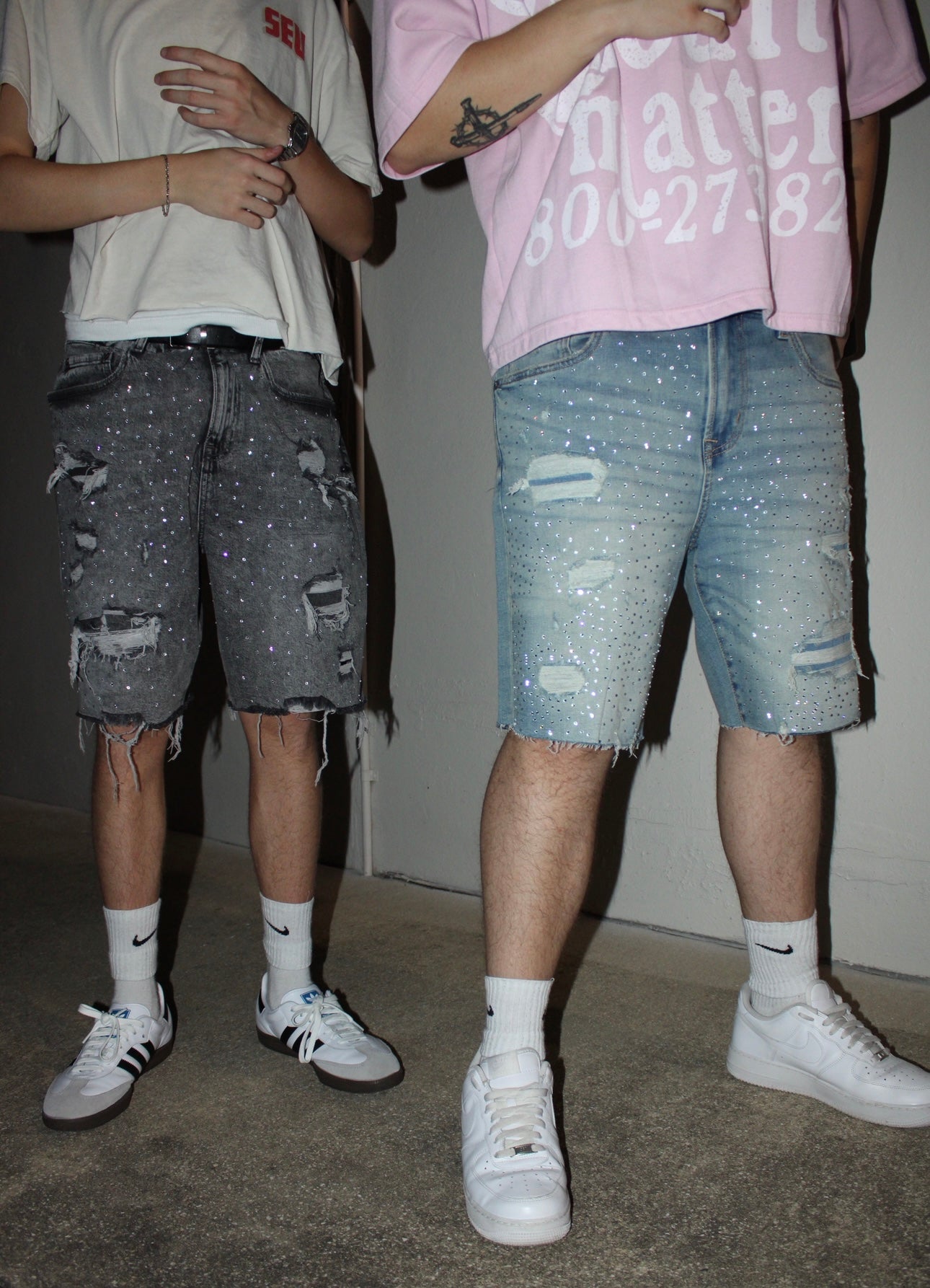 Rhinestone 1 of 1 jorts “Denim Blue”